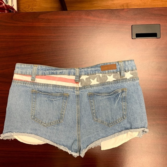 Harmony & Havoc High Rise Patriotic Booty Shorts - Picture 2 of 8